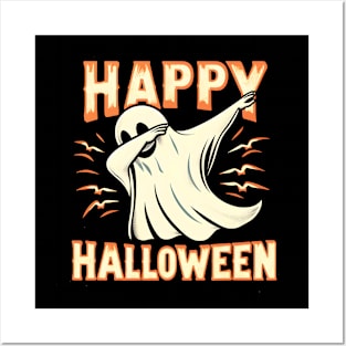 Happy Halloween Dabbing Ghost Posters and Art